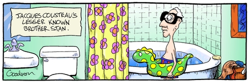 Cartoon: Stan (medium) by Goodwyn tagged jacques,cousteau,ocean,snorkle,mask,tub,bathroom,toilet,sink,shower,float
