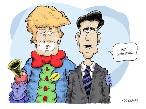 Cartoon: Trump. (medium) by Goodwyn tagged clown,romney,election,trump