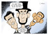 Cartoon: Reflections on Lincoln (small) by Goodwyn tagged obama,romney,lincoln,election