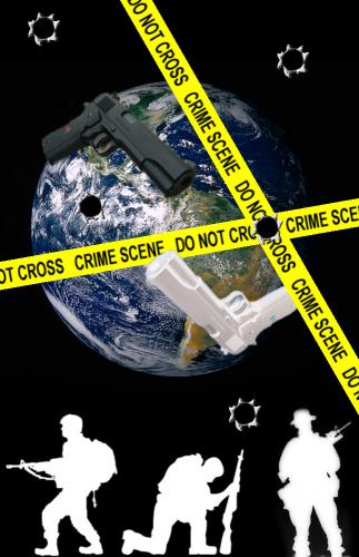 Cartoon: Crime Scene (medium) by Finn tagged crime,scene,investigation,war,gun,world