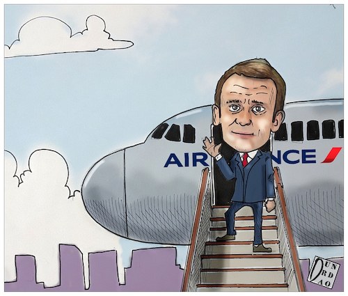 Cartoon: Ah revoir alitalia (medium) by Christi tagged alitalia,air,france,macron