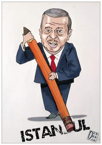 Cartoon: Erdogan cancels Istanbul (medium) by Christi tagged erdogan,turchia,istanbul