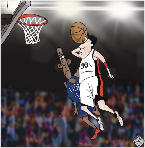 Cartoon: Fine di un impero (medium) by Christi tagged basket,olimpiadi,tokyo,usa,feancia