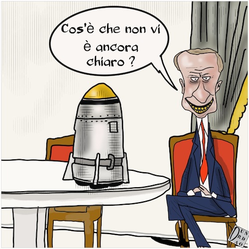 Cartoon: Lo show atomico (medium) by Christi tagged putin,atomica,europa,mosca,show