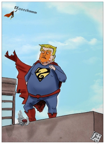 Cartoon: Trump bizzarro (medium) by Christi tagged trump,covid,superman,bizzarro,ospedale