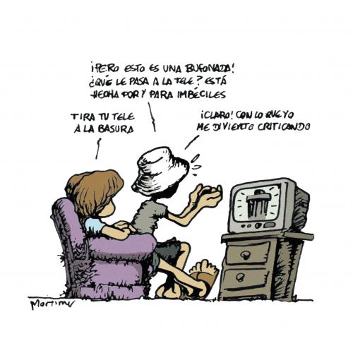 Cartoon: Un mundo maravilloso (medium) by mortimer tagged mortimer,mortimeriadas,cartoon,comic,television,tv,trash