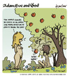 Cartoon: adam eve and god 15 (small) by mortimer tagged mortimer,mortimeriadas,cartoon,comic,gag,adam,eve,god,bible,paradise,eden,biblical,christian,original,sin,sex,nude,toons,hairy,belly,blonde