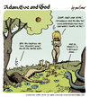 Cartoon: adam eve and god 17 (small) by mortimer tagged mortimer,mortimeriadas,cartoon,comic,gag,adam,eve,god,bible,paradise,eden,biblical,christian,original,sin,sex,nude,toons,hairy,belly,blonde,snake,apple