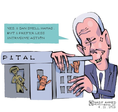 Cartoon: Bidens acceptance (medium) by Nasif Ahmed tagged alshifahospital,gazaunderattack,palestinegaza,free,palestinesave,palestine,savegaza,palestina,save,sheikhjarrah,palestinian,indonesia,jerusalem