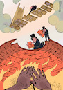 Cartoon: Wildfire_ carbon emission (small) by Nasif Ahmed tagged wildfire,greece,bolivia,hawaii,australia,carbon,co2,fossilfuel