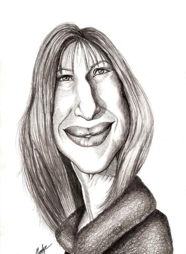Cartoon: Barbara Streisand (medium) by menekse cam tagged barbara,streisand,singer,actrees,producer,director,american,usa,woman,in,love