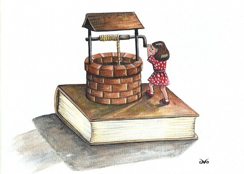 Cartoon: Books are like... (medium) by menekse cam tagged well,book,hide,cool,water,deep,down,thirsty,knowledge,kitap,kuyu,bilgi,culture