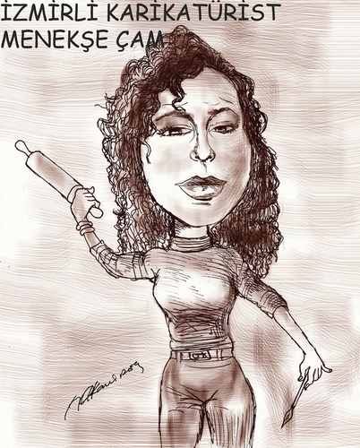 Cartoon: me by Hakan Ipek (medium) by menekse cam tagged longrange,weapon,woman,caricaturist,cartoonist,fighter,ipek,hakan,menekse