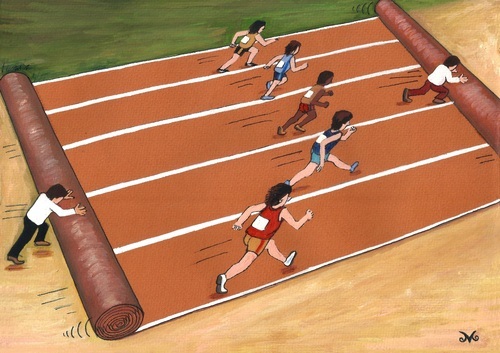 Cartoon: Olympic Games (medium) by menekse cam tagged olympic,games,sports,running,athlete,financial,status