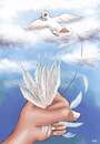 Cartoon: Freedom... at all costs! (small) by menekse cam tagged freedom,salvation,escape,white,dove