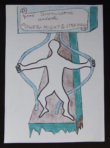 Cartoon: INTENSIONS POWER MIGHT STRENGHT (medium) by skätch-up tagged intensions,good,qualities,sober,clean,mercyfull,love,respect