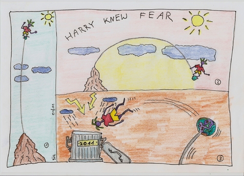 Cartoon: Harry Knew Fear 2010  2011 (medium) by skätch-up tagged trash,garbadge,waste,trapped,harry,fear,year,new