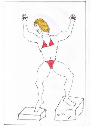 Cartoon: Lena Nikolaus (medium) by skätch-up tagged lena,nikolaus,frau,body,building,sports,dicipline,strenght,beauty,fbb