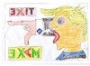 Cartoon: unidentified furious object AMEX (small) by skätch-up tagged amex,amerika,mexico,border,wall,criminals,inside,lies,prig,fools
