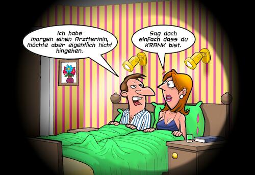 Cartoon: Arzttermin (medium) by Joshua Aaron tagged arzt,doktor,termin,krankheit,krankenstand,arzt,doktor,termin,krankheit,krankenstand