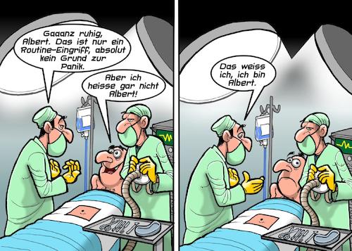 Cartoon: Beruhigend (medium) by Chris Berger tagged op,chirurg,patient,operation,beruhigung,ruhig,op,chirurg,patient,operation,beruhigung,ruhig