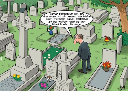 Cartoon: Corona Leugner (medium) by Chris Berger tagged corona,covid,19,leugner,aluhut,verschwörungstheoretiker,friedhof,todesfälle,corona,covid,19,leugner,aluhut,verschwörungstheoretiker,friedhof,todesfälle