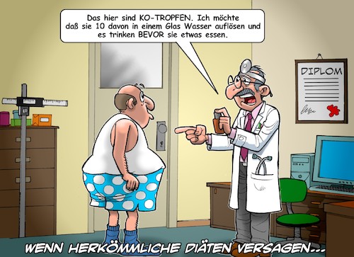 Cartoon: Diät (medium) by Joshua Aaron tagged diät,obese,übergewicht,fettleibigkeit,dick,arzt,ko,diät,obese,übergewicht,fettleibigkeit,dick,arzt,ko