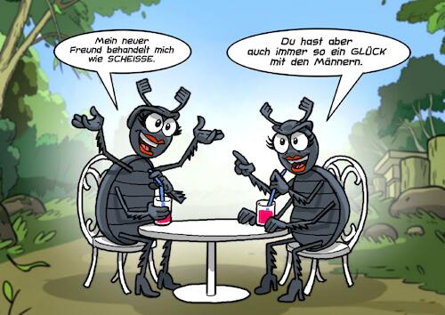 Cartoon: Mistkäfer Dating (medium) by Joshua Aaron tagged mistkäfer,skarabäus,dung,beetle,scheisse,mist,dreck,mistkäfer,skarabäus,dung,beetle,scheisse,mist,dreck