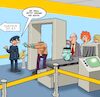Cartoon: Am Flughafen (small) by Chris Berger tagged frankenstein,monster,flughafen,security,eisenteile,metalldetektor