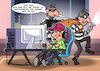 Cartoon: gamer (small) by Joshua Aaron tagged gamer,pc,computerspiele,einbrecher,burglar,verbrechen
