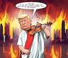 Cartoon: Nero im brennenden Rom (small) by Chris Berger tagged los,angeles,nationalgarde,donald,trump,nero,rom,geige,proteste,militär