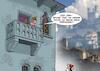 Cartoon: Rapunzel und Julia (small) by Chris Berger tagged romeo,julia,rapunzel,shakespear,grimm