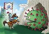 Cartoon: Rettender Ritter (small) by Chris Berger tagged covid,corona,impfung,pfizer,biontech,monster,vaccine