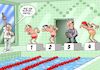 Cartoon: Schwimmwettbewerb (small) by Joshua Aaron tagged wettschwimmen,wettbewerb,hallenbad,suizid,selbstmörder