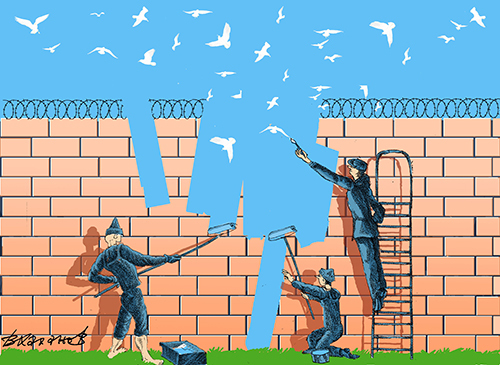 Cartoon: Wall (medium) by Vladimir Khakhanov tagged desire