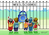 Cartoon: Welcome not welcome (small) by Vladimir Khakhanov tagged emigrants