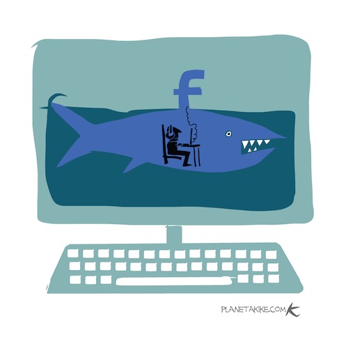 Cartoon: FB (medium) by Kike Estrada tagged facebook,information,privacy
