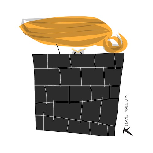 Cartoon: The wall (medium) by Kike Estrada tagged the,wall,trump,migration