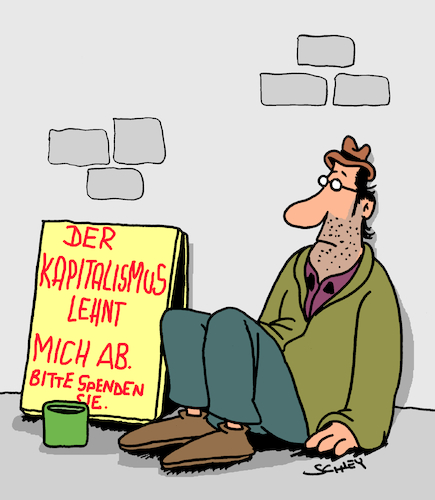 Cartoon: Abgelehnt (medium) by Karsten Schley tagged kapitalismus,armut,einkommen,geld,wirtschaft,soziales,politik,profite,leistungsgesellschaft,kapitalismus,armut,einkommen,geld,wirtschaft,soziales,politik,profite,leistungsgesellschaft