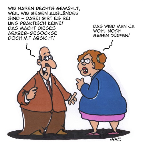 Cartoon: Absicht!! (medium) by Karsten Schley tagged politik,neonazis,demokratie,populismus,europa,deutschland,gesellschaft,wahlen,pegida,immigranten,politik,neonazis,demokratie,populismus,europa,deutschland,gesellschaft,wahlen,pegida,immigranten