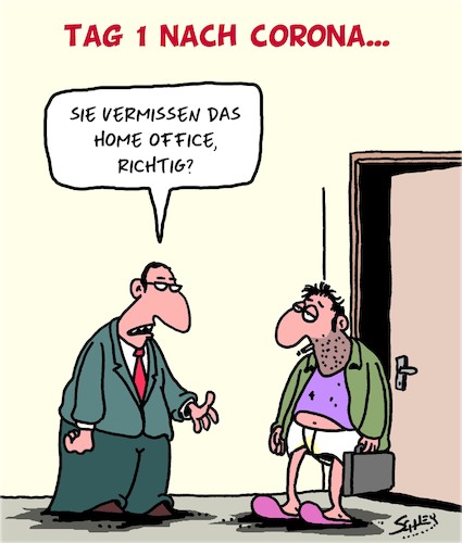 Cartoon: Am Tag danach... (medium) by Karsten Schley tagged home,office,arbeit,coronavirus,quarantäne,gesundheit,arbeitgeber,arbeitnehmer,wirtschaft,business,politik,gesellschaft,home,office,arbeit,coronavirus,quarantäne,gesundheit,arbeitgeber,arbeitnehmer,wirtschaft,business,politik,gesellschaft