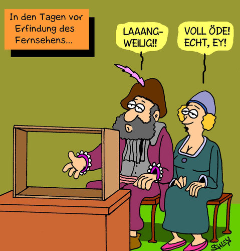 Cartoon: Bevor es Fernsehen gab (medium) by Karsten Schley tagged fernsehen,medien,unterhaltung,technik,fernsehen,medien,technik,unterhaltung