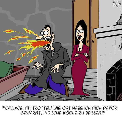 Cartoon: BISS zum Abwinken... (medium) by Karsten Schley tagged vampire,nahrung,ernährung,küche,essen,männer,frauen,liebe,ehe,kochen,beziehungen,vampire,nahrung,ernährung,küche,essen,männer,frauen,liebe,ehe,kochen,beziehungen