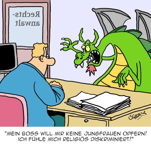 Cartoon: Böser Arbeitgeber (medium) by Karsten Schley tagged arbeit,arbeitnehmer,arbeitgeber,karriere,religion,büro,industrie,anwälte,rechtsschutz,arbeitsrecht,arbeit,arbeitnehmer,arbeitgeber,karriere,religion,büro,industrie,anwälte,rechtsschutz,arbeitsrecht