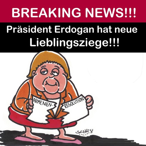 Cartoon: Breaking News!!! (medium) by Karsten Schley tagged merkel,erdogan,armenienresolution,bundesregierung,politik,rückrat,feigheit,deutschland,türkei,merkel,erdogan,armenienresolution,bundesregierung,politik,rückrat,feigheit,deutschland,türkei