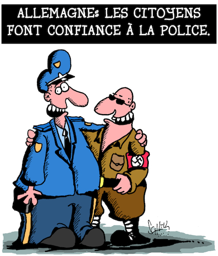 Cartoon: Confiance a la police (medium) by Karsten Schley tagged police,allemagne,medias,politique,neo,nazis,societe,police,allemagne,medias,politique,neo,nazis,societe