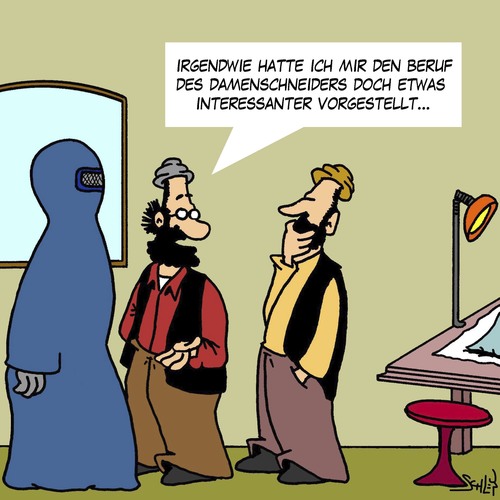 Cartoon: Damenmode (medium) by Karsten Schley tagged religion,muslime,islam,frauen,mode,damenmode,religion,muslime,islam,frauen,mode,damenmode