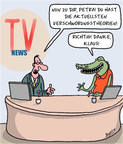 Cartoon: Das Allerneueste!! (medium) by Karsten Schley tagged fernsehen,medien,nachrichten,fake,news,verschwörungstheorien,demokratie,politik,gesellschaft,fernsehen,medien,nachrichten,fake,news,verschwörungstheorien,demokratie,politik,gesellschaft