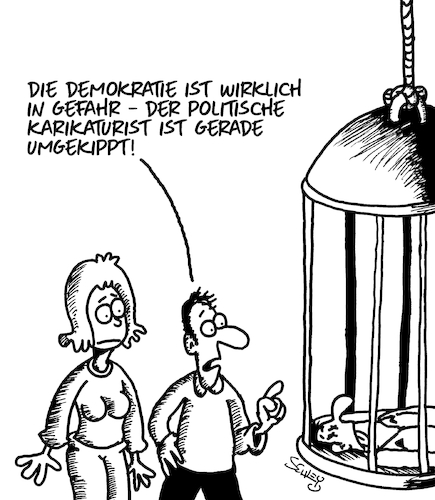 Cartoon: Demokratie (medium) by Karsten Schley tagged meinungsfreiheit,demokratie,medien,pressefreiheit,politik,gesellschaft,deutschland,europa,meinungsfreiheit,demokratie,medien,pressefreiheit,politik,gesellschaft,deutschland,europa
