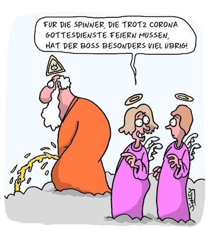 Cartoon: Der Boss (medium) by Karsten Schley tagged religion,christentum,coronavirus,kirche,ansteckung,gesellschaft,egoismus,fanatismus,politik,gesundheitssystem,medien,religion,christentum,coronavirus,kirche,ansteckung,gesellschaft,egoismus,fanatismus,politik,gesundheitssystem,medien